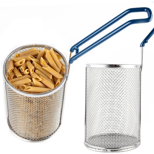 KD Pasta Strainer with Handle Stainless Steel Boiling Blanching Basket
