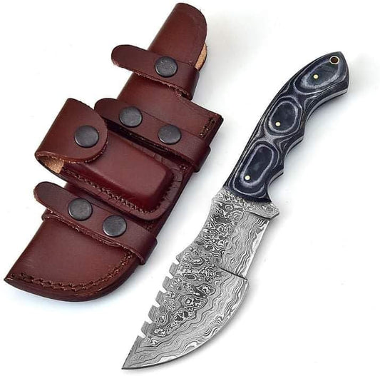 KD Hunting Knife 10" Handmade Damascus Steel for Camping Outdoor