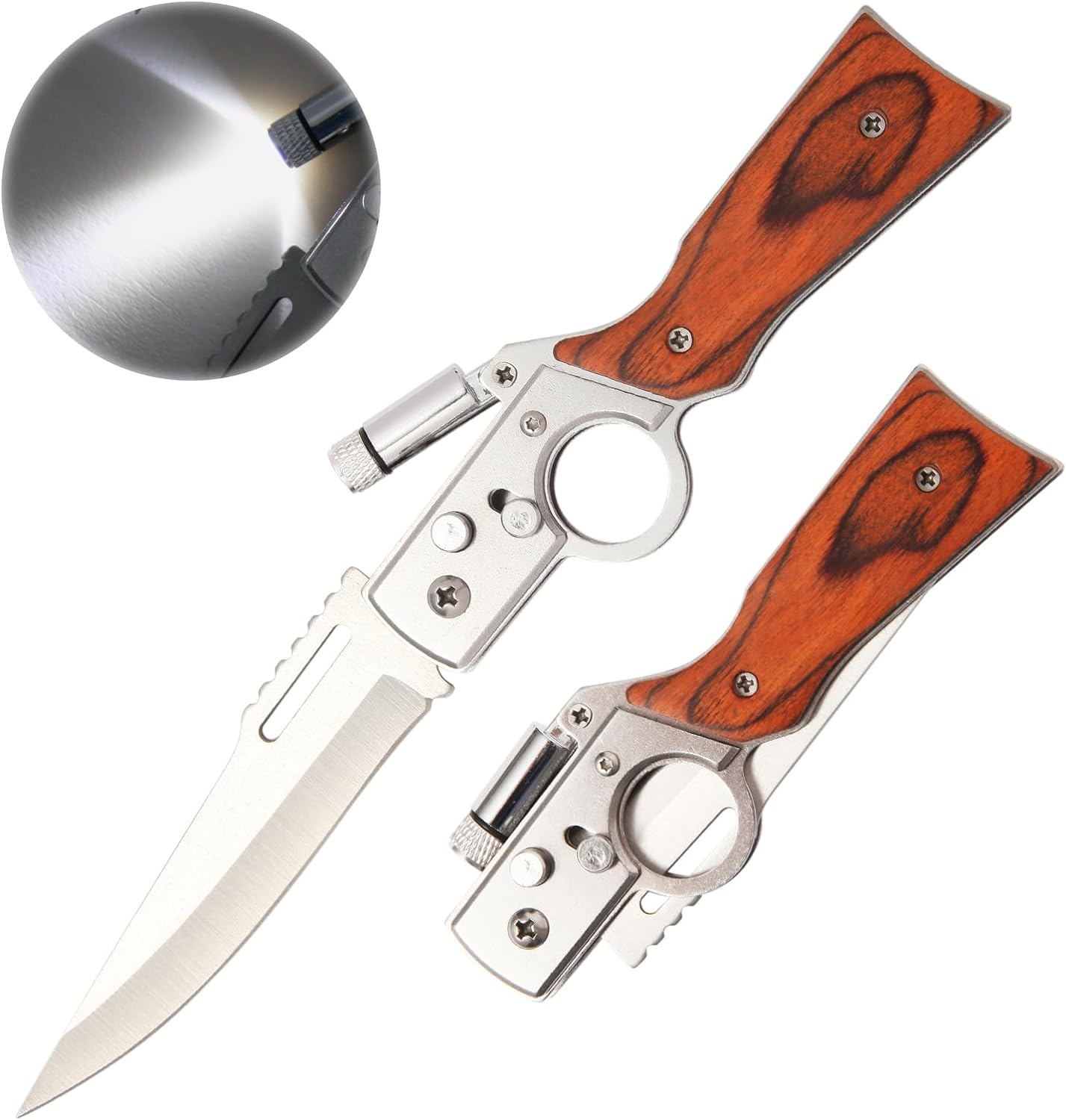 KD Folding Pocket Knife for Camping Fishing Hiking LED Light – Knife Depot  Co.