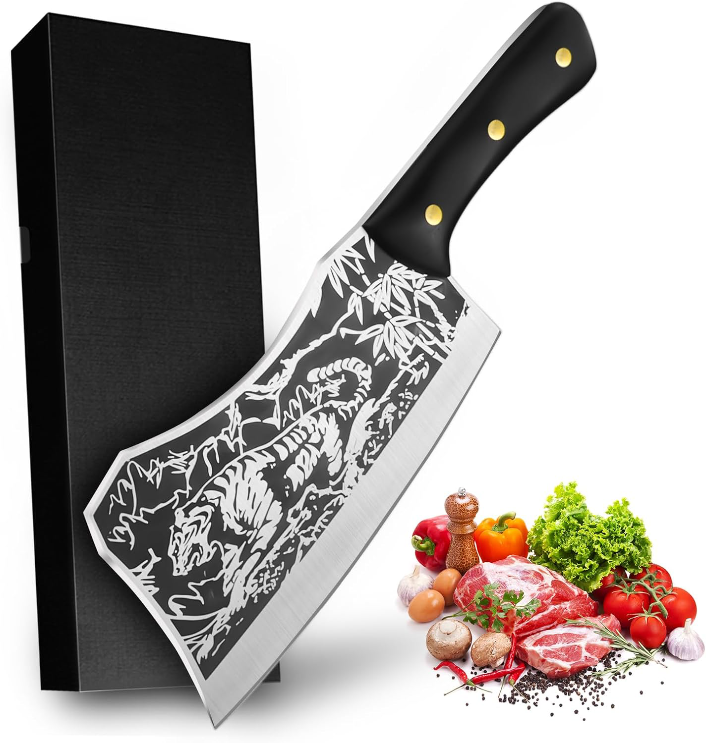 Dragon Bone Heavy Cutting Knife Kitchen Knife Cleaver Chef Knife Stainless  Steel Razor Sharp Slicing Chopping