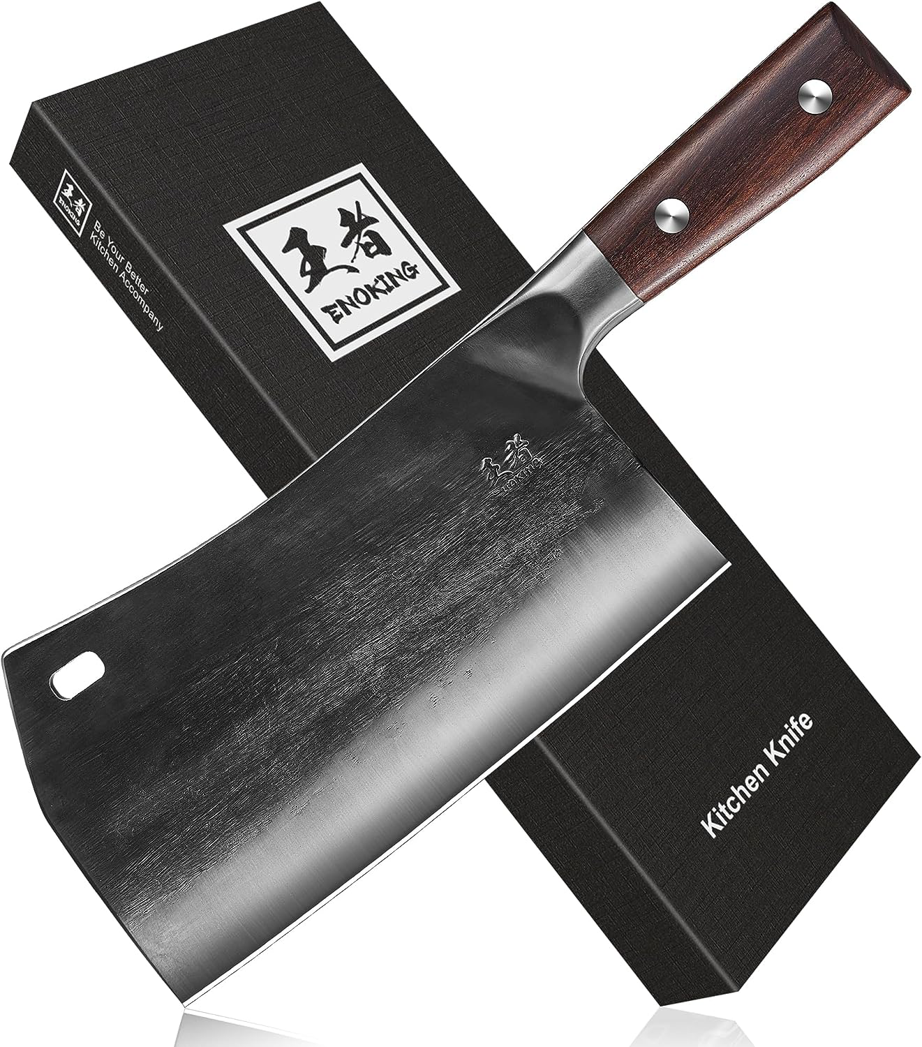 KD 7.1 Inch Hand-Forged Meat Cleaver with Leather Sheath: Razor