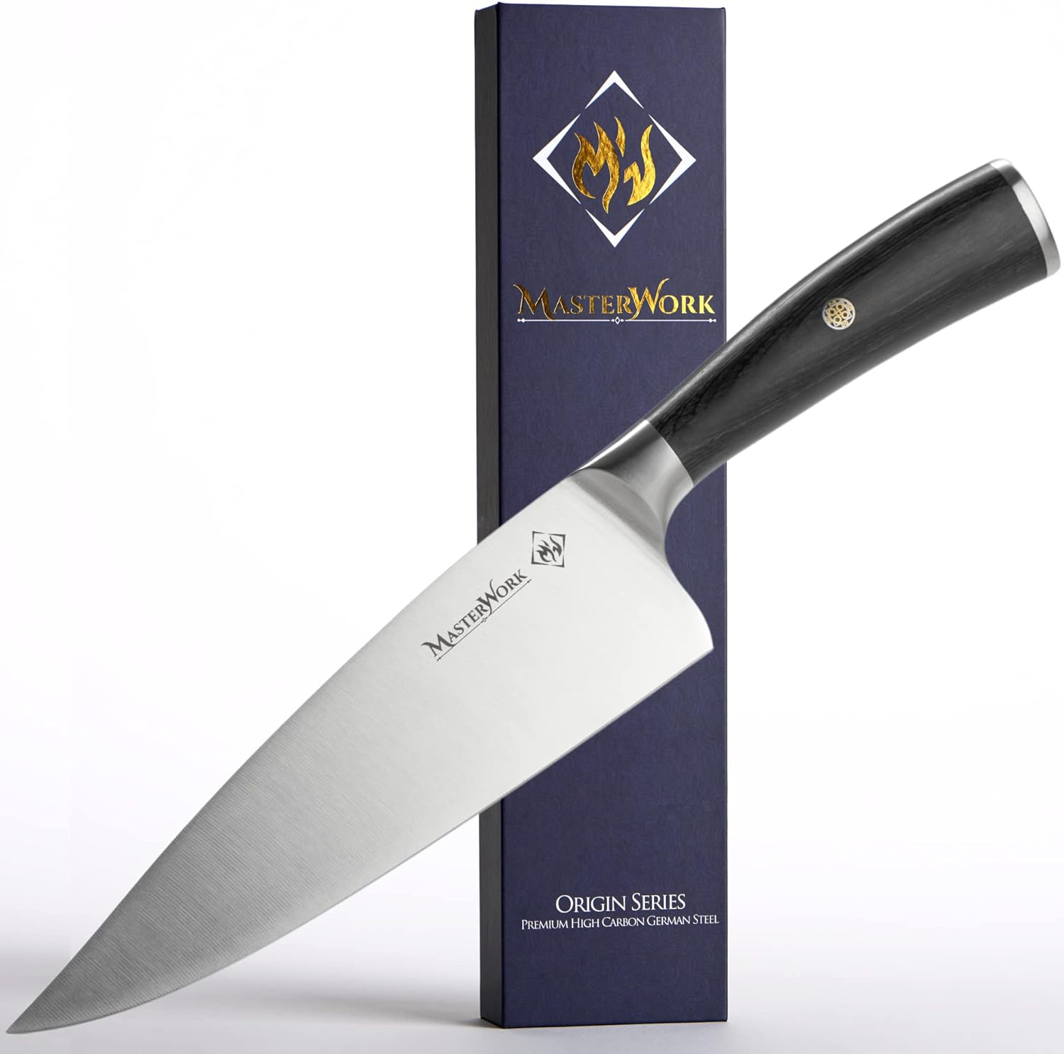 8 inch Chef KnifePrecision Forged High-Carbon Stainless Steel German Made Chefs Knife ,Black