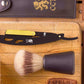 KD Black & Gold Straight Edge Barber Blade Kit with 10 Single Blades