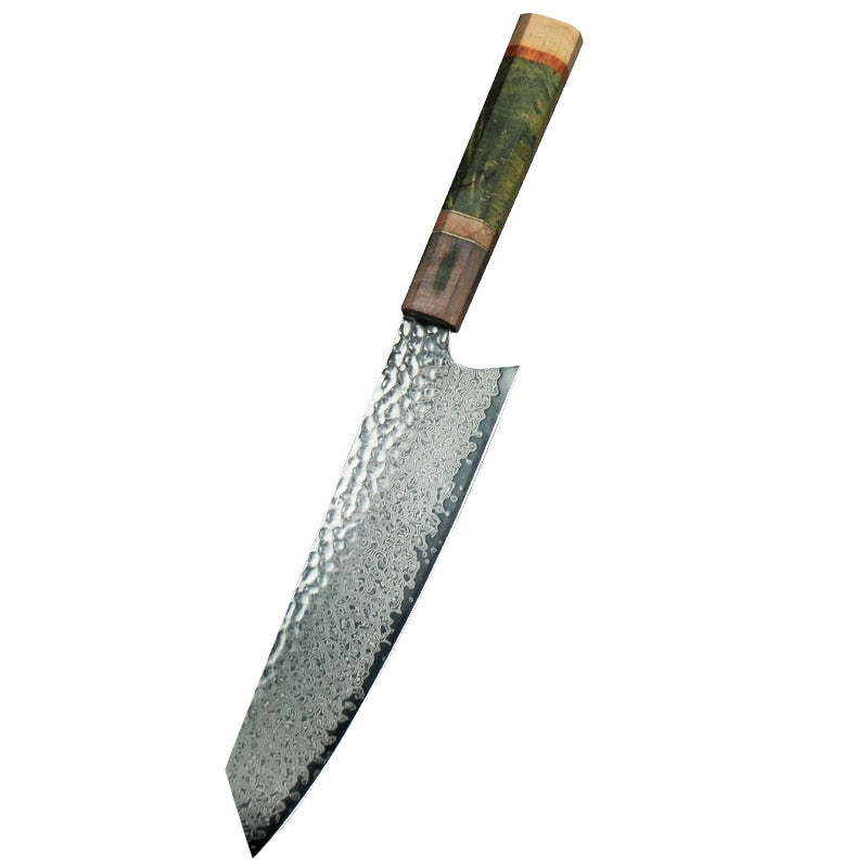 chef knife kitchen knives with sandalwood handle, damascus steel