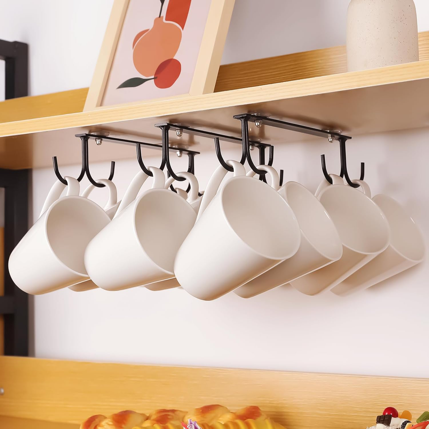 KD Mug Hooks 3 Pieces Under Cabinet Mug Holder