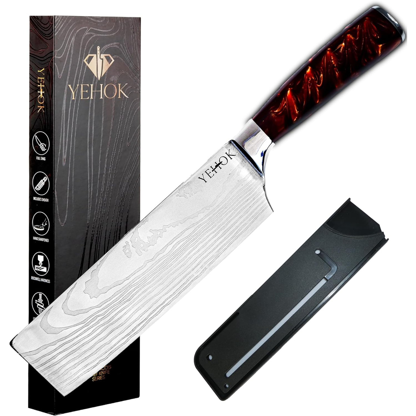 KD 7" Nakiri Chef's Knife German Stainless Steel with Gift Box