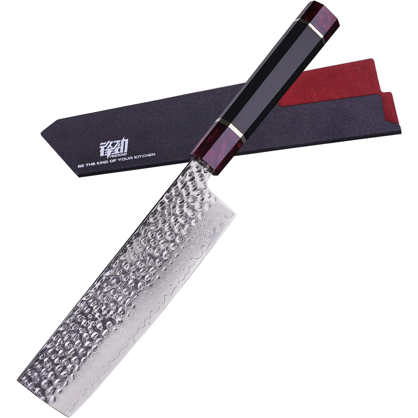 KD 7" Nakiri Chef Knife Damascus Steel Kitchen Knife with ABS sheath