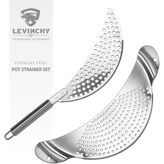KD 2 Pieces Pot Strainer Set Stainless Steel Strainers Set