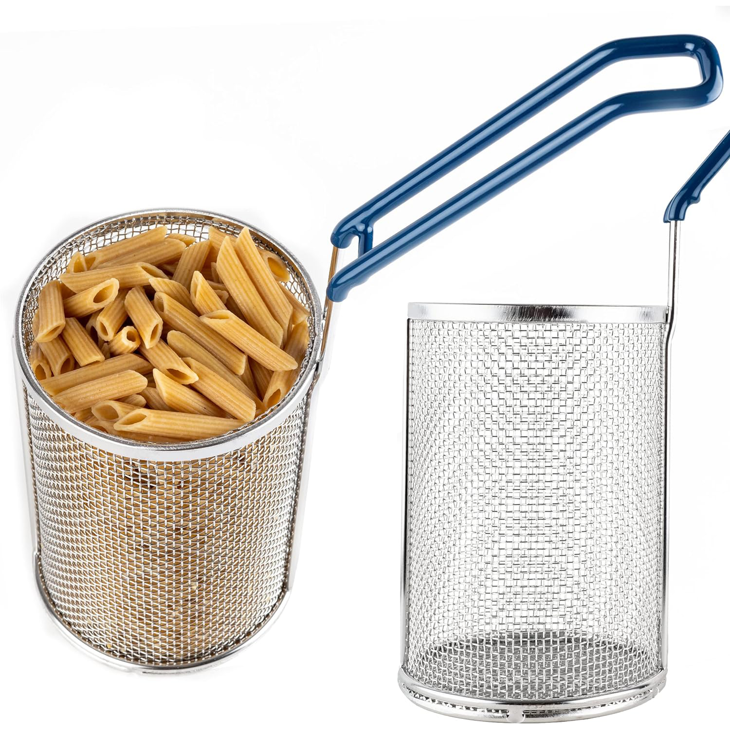 KD Pasta Strainer with Handle Stainless Steel Boiling Blanching Basket