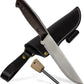 KD Hunting Knife Bushcraft Knife with Leather Sheath and Firestarter