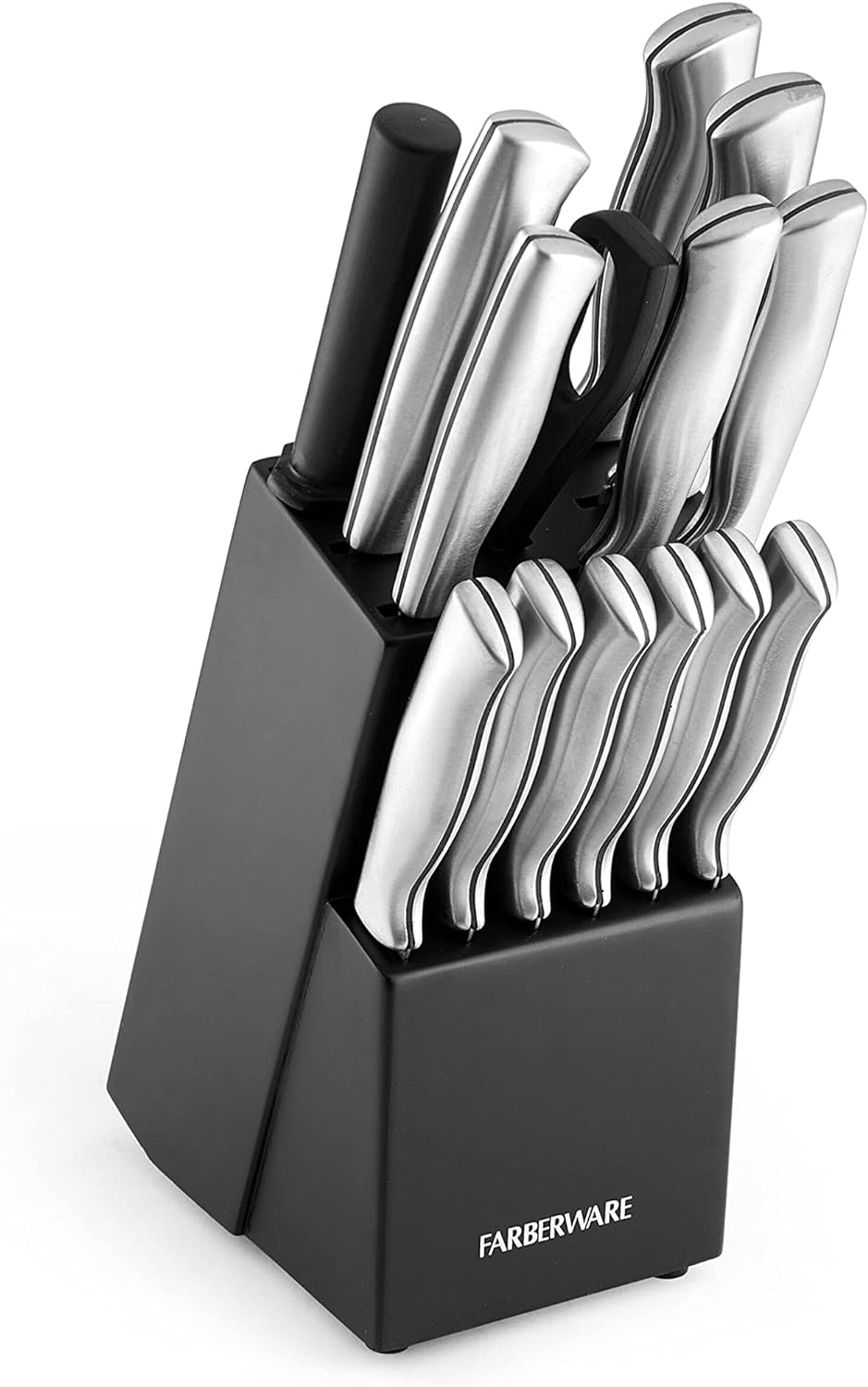 KD 15 PCS Stainless Steel Kitchen Knife Set with Knife Block