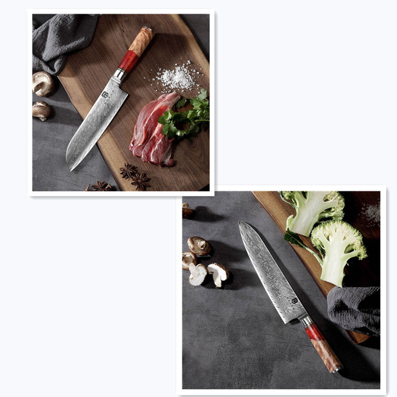 KD Damascus Chef's Knife Western Kitchen Knife Slicing Knife Chopping Knife
