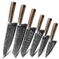 KD Mascus Knife Set, Laser Grain Stainless Steel Kitchen Knife, 6-piece Set