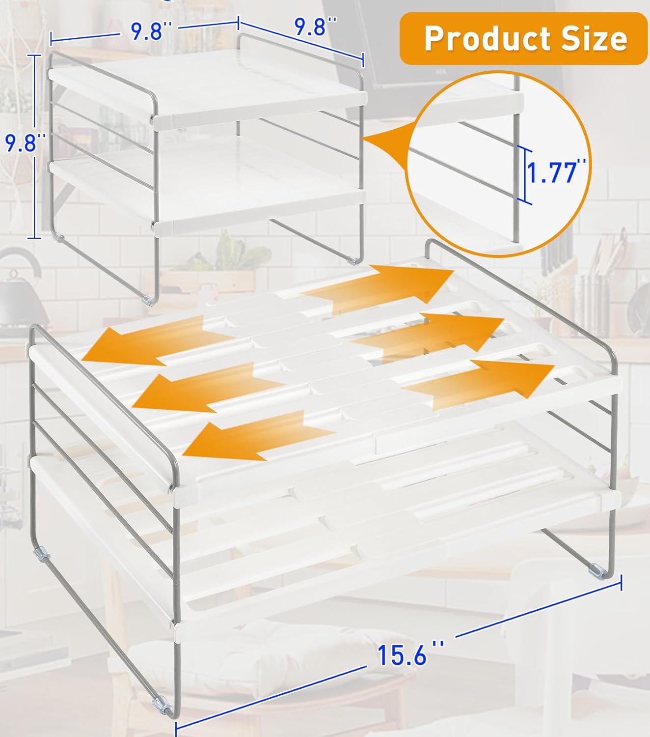 KD Pantry Organization and Storage Expandable Foil and Plastic Wrap Organizer