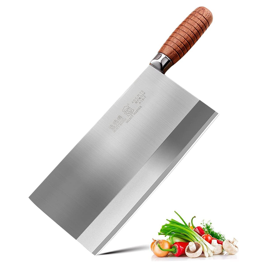 KD 8.5 inch Chinese Cleaver Chef Knife, Stainless Steel Cutlery Kitchen Cleaver with Pear Wooden Handle