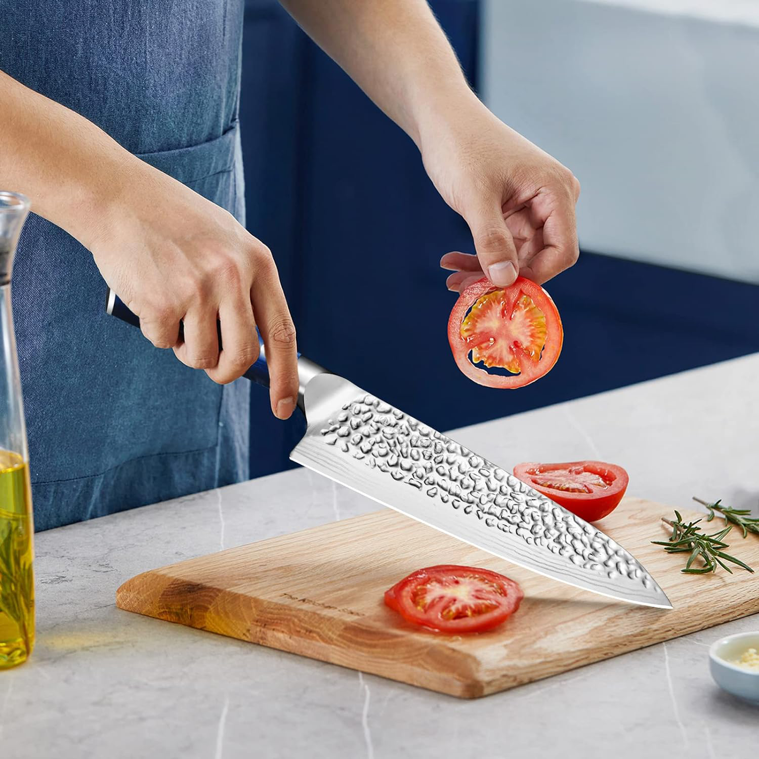 KD 8-Inch Chef's Knife: Precision Cutting with Black Pakkawood