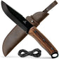KD Hunting Knife Camping Survival Carbon Steel Knife with Sheath