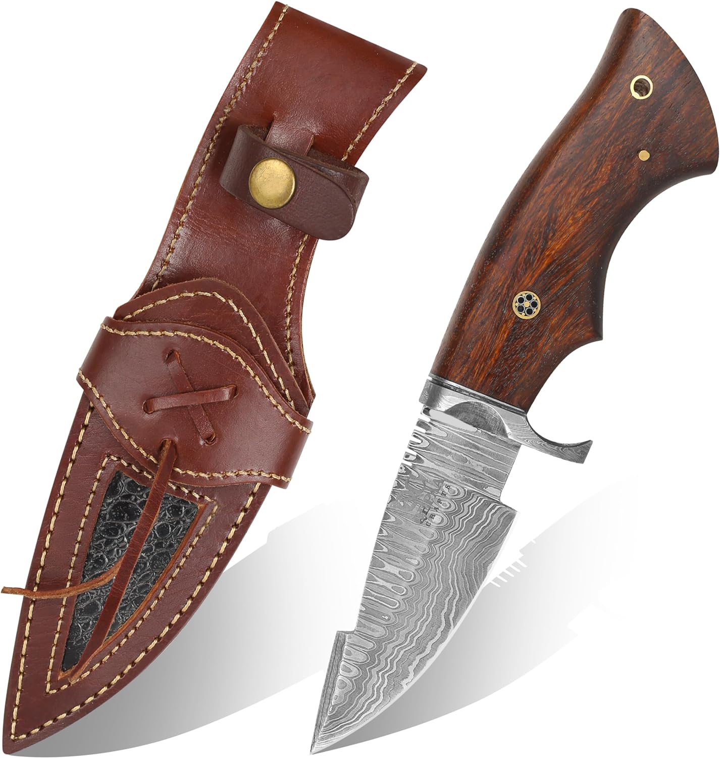 KD Hunting knife Damascus steel Ideal for Camping Skinning Outdoor