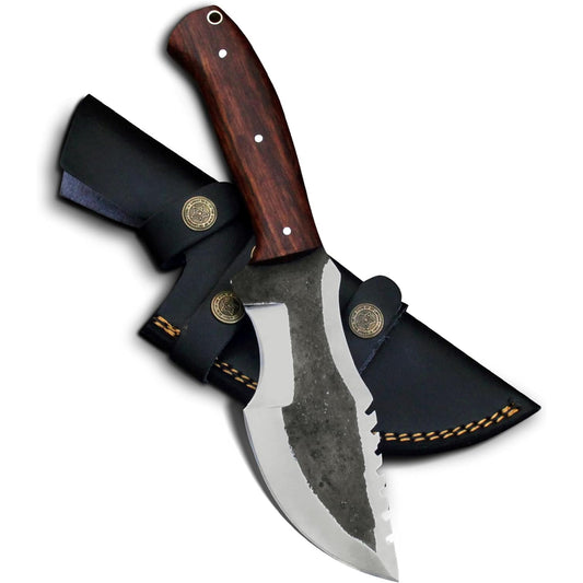 KD High Carbon Hunting Knife Tracker Knife with Horizontal Carry Sheath
