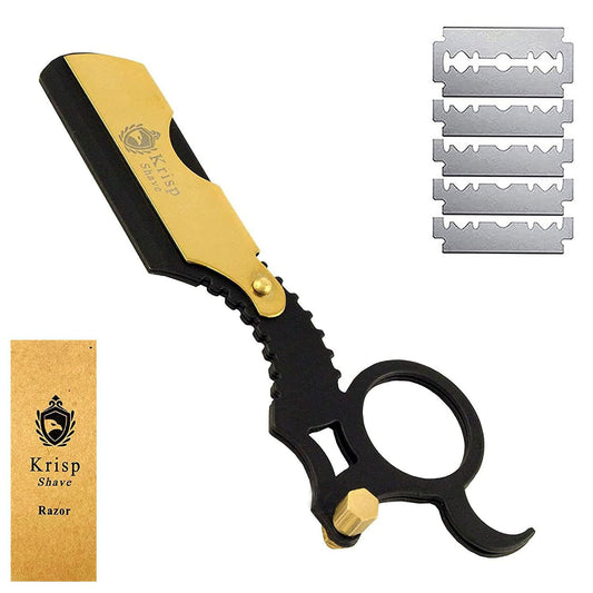 KD Classic Straight Edge Barber Knife with 10 Shaving Blades