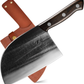 KD Serbian 6.7 Inch Meat Cleaver Chef Knife with Leather Sheath: Ideal for BBQ and Camping