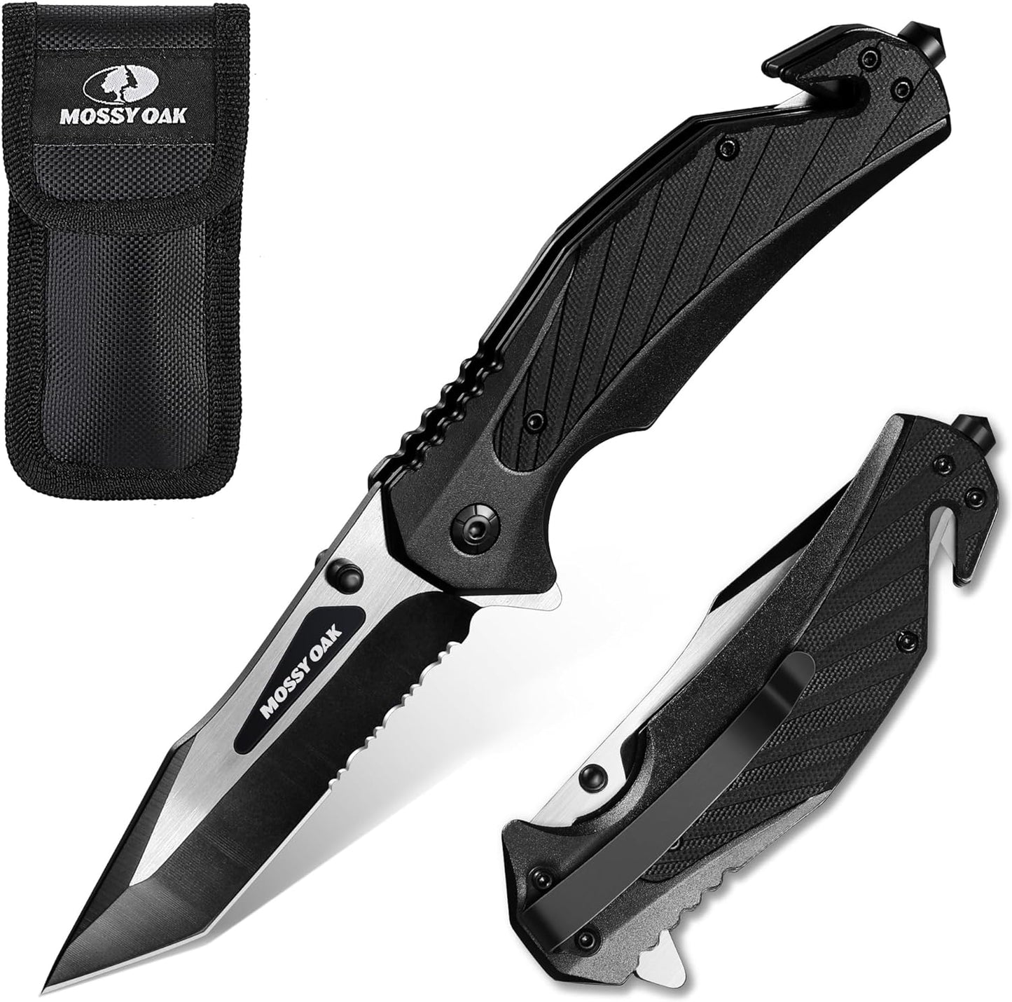 KD Pocket Folding Knife Outdoor with Steel Glass Breaker Seatbelt Cutter