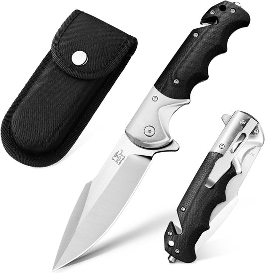KD Pocket Knife Outdoor Camping Folding Knife with G10 Handle
