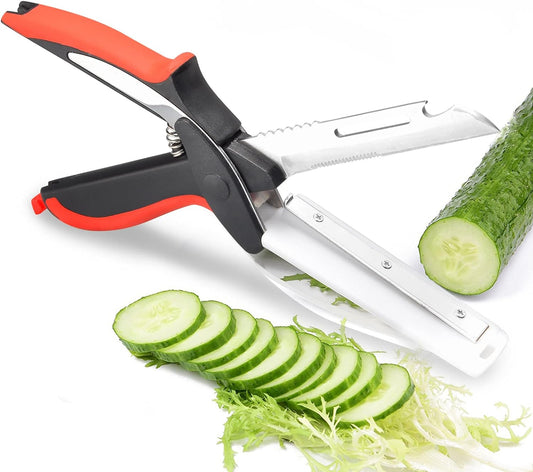 KD Vegetable Scissors Cutter with cutting board scissors Blade Stainless Steel