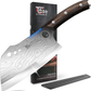 KD Chinese Cleaver Butcher Knife Bone Chopper, Slicing Meat Vegetables With Herb Stripper And Sheath