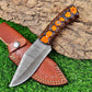 KD Hunting Knife 9" Damascus Steel Knife with Sheath