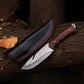 KD Handmade Hunting Knife Damascus Steel Knife with Leather Sheath