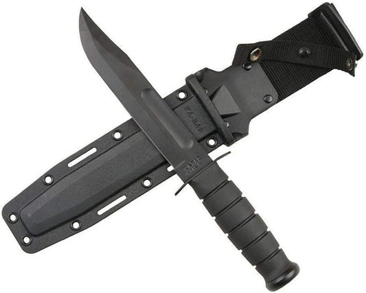 KD Hunting Knife Black Straight Edge Knife with Hard Sheath
