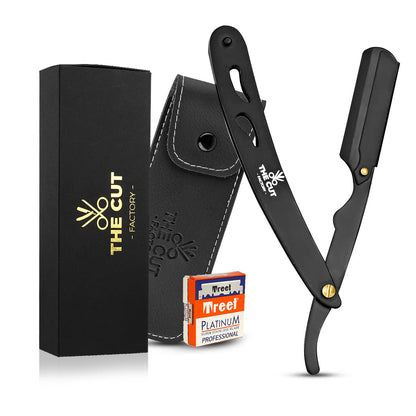 KD Barber Single Blade Edge Razor for Close Shaving with 100 Pack Platinum Treat