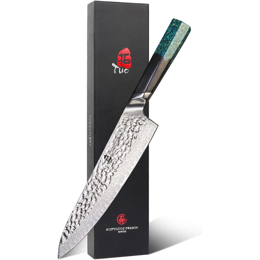KD 67-layers AUS-10 Damascus Steel Chef Knife Resin Handle with Gift Box