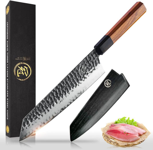 KD Kiritsuke Chef Knife AUS10 3-layer High Carbon Steel with Gift Box