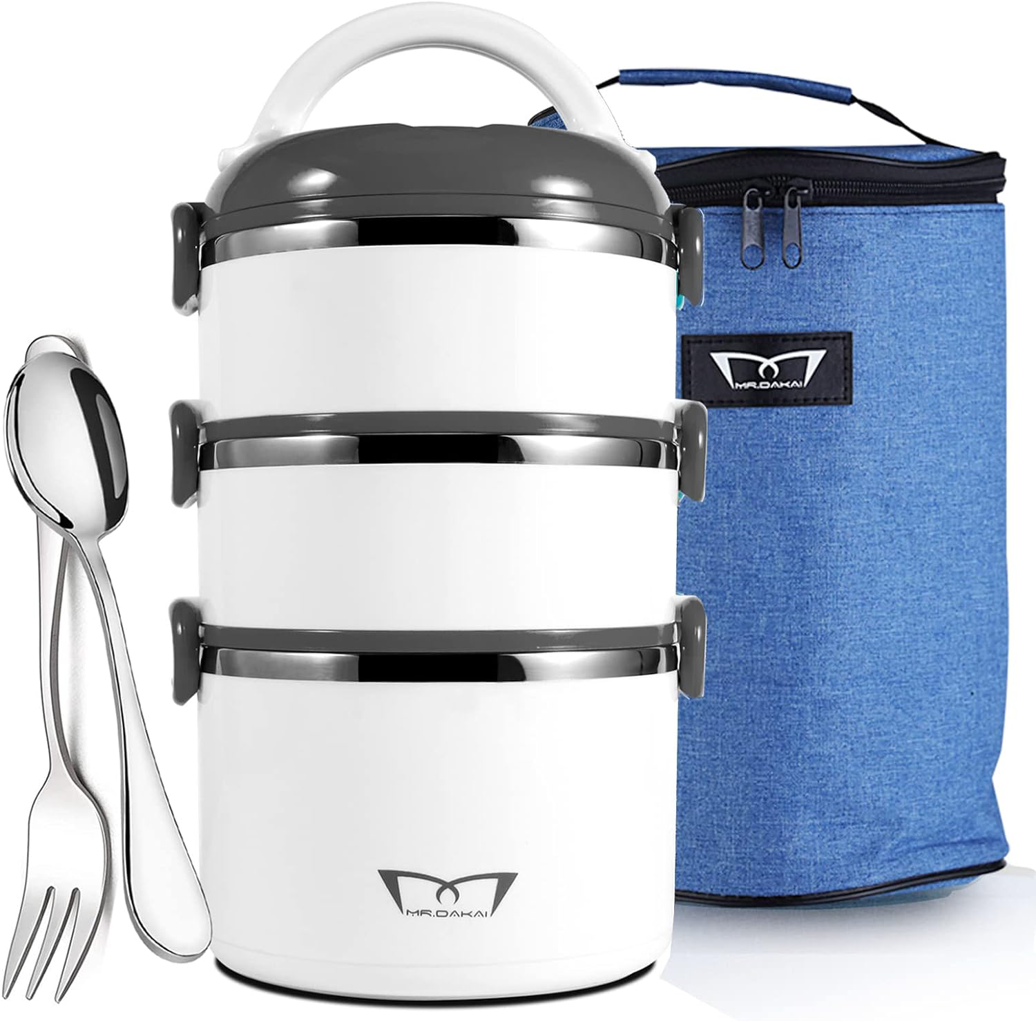 KD 3 Stackable Lunch Containers with Bag and Utensil Set – Knife Depot Co.