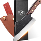 KD Cleaver Kitchen Knife Ultra Sharp Chef Knife High Carbon Steel Butcher Knife Gift Leather Sheath And Box