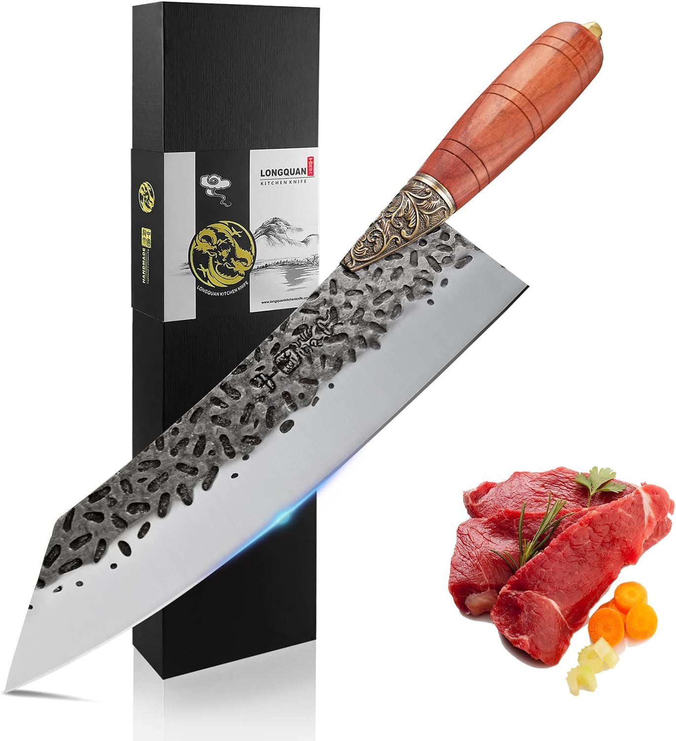 KD Handmade Forged Kiritsuke Chef Knife High Carbon Steel with Gift Box
