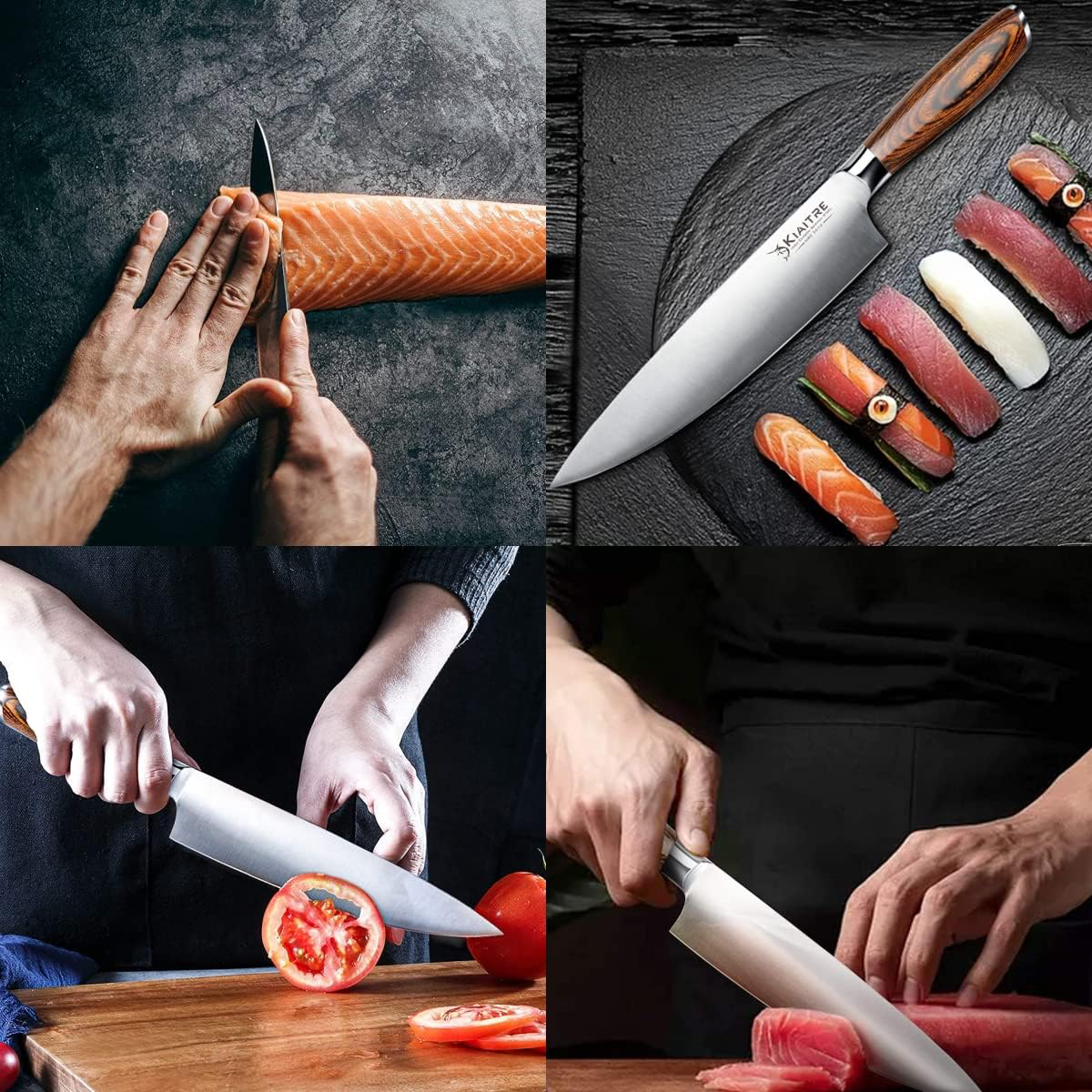 KD 8" Chef Kitchen Knife Ergonomic Handle with Gift Box