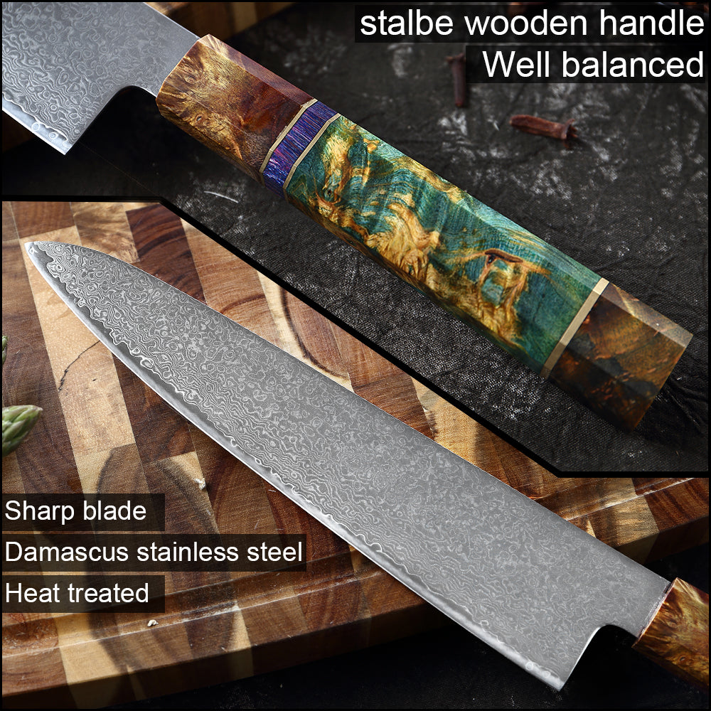 KD Real Damascus Steel Kitchen Chef Knives Set – Knife Depot Co.