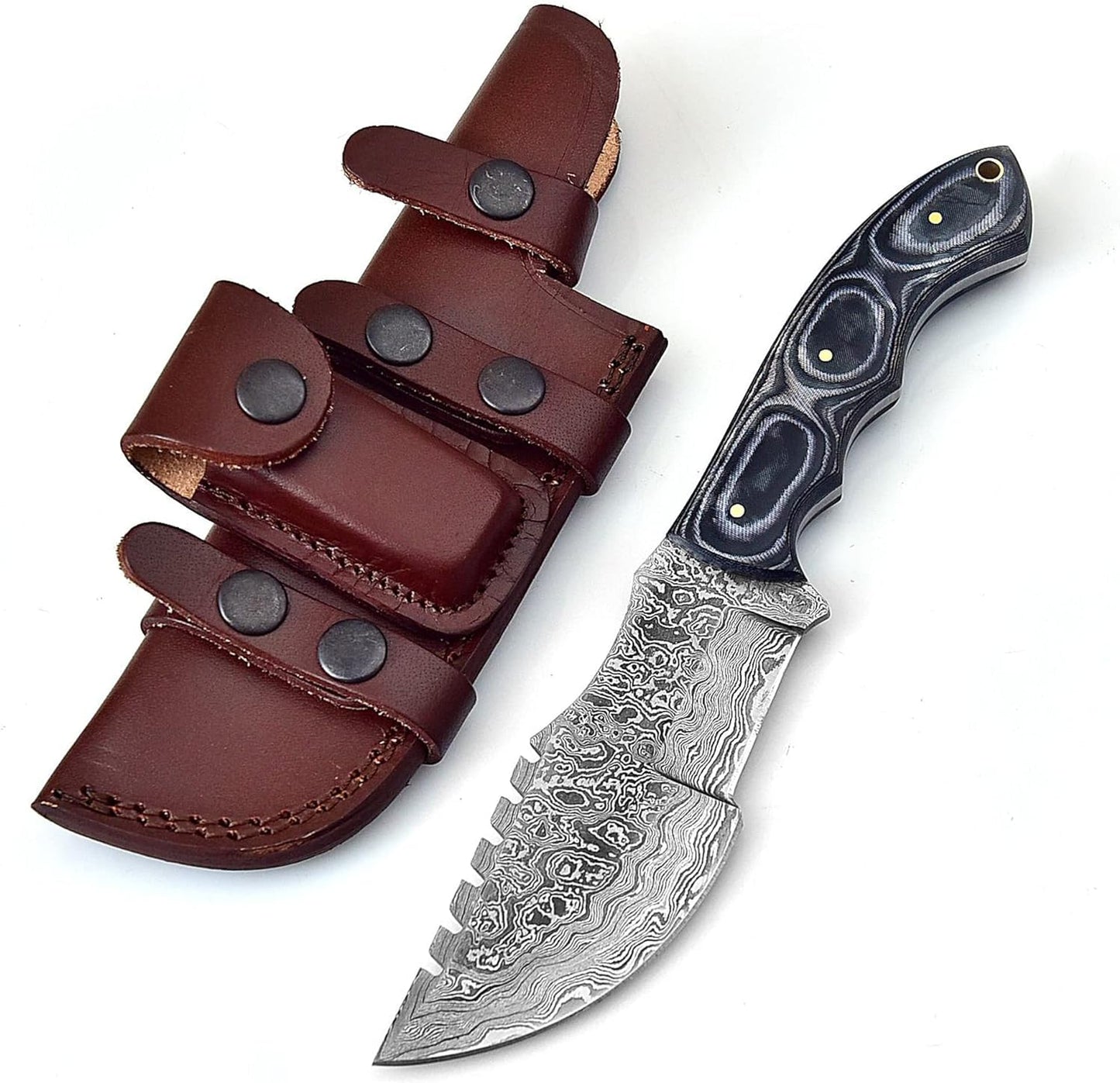 KD Hunting Knife 10" Handmade Damascus Steel for Camping Outdoor