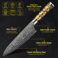 KD 67 Layers Damascus Steel Chef Knife Gold Foil & Carbon Fiber Handle