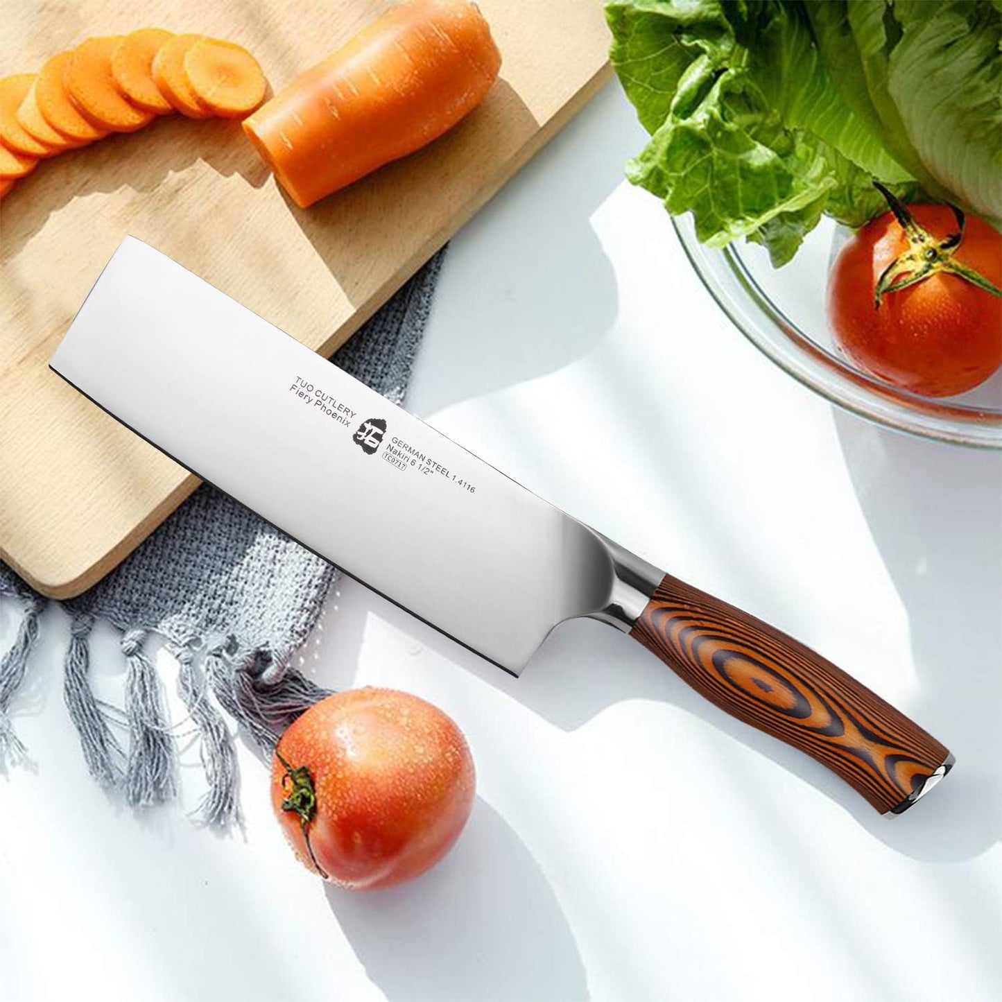 KD Japanese Nakiri Chef Knife German Stainless Steel with Gift Box