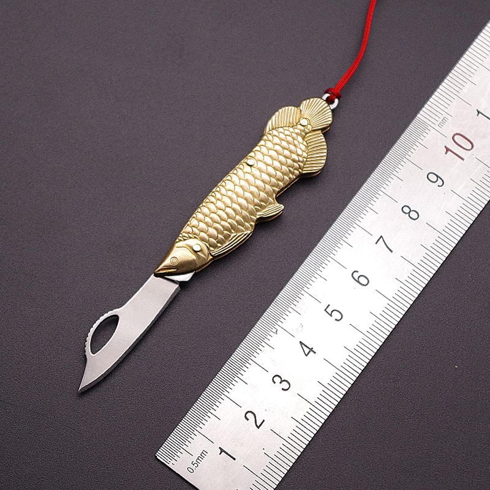 KD Fish Shape Mini Knife Pocket Folding Knife Small Keychain Knife