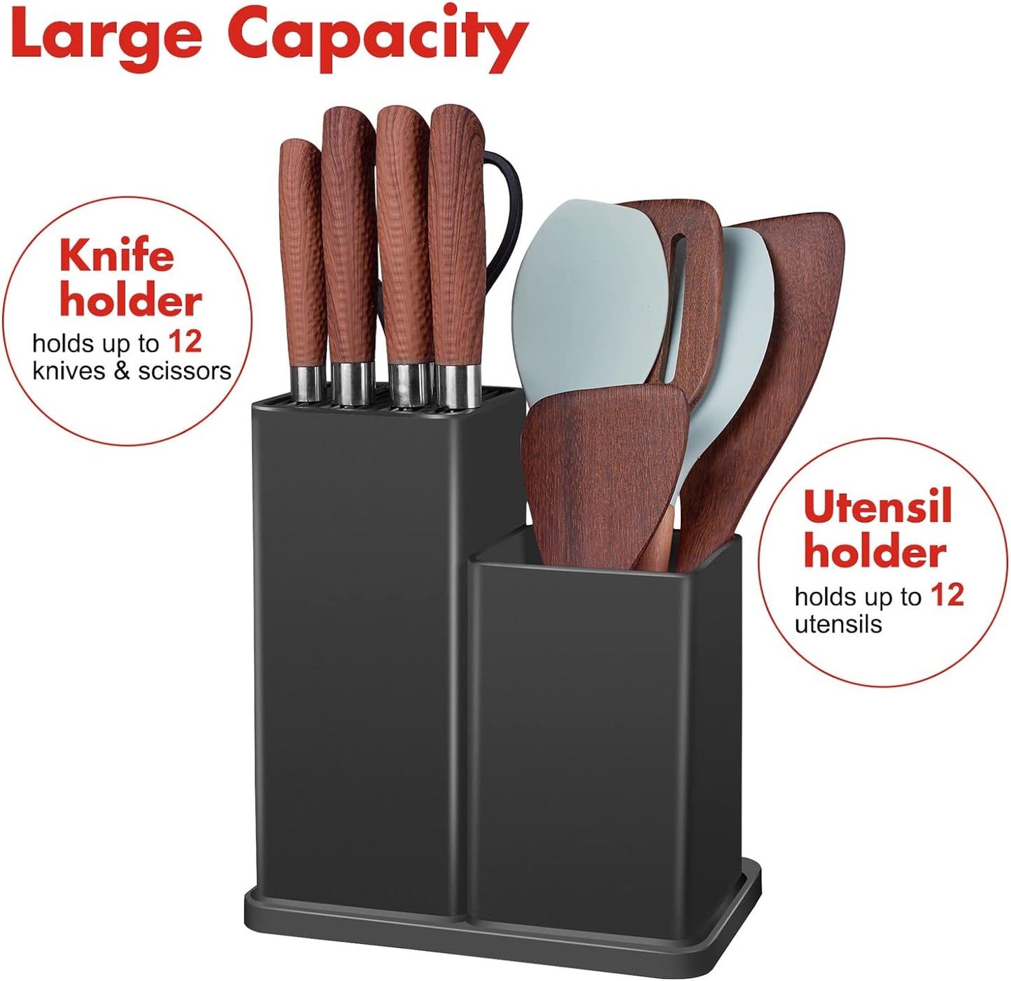 KD Universal Knife Block Knife Utensil Holder for Countertop