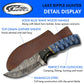 KD Hunting Knife Damascus Steel Full Tang Outdoor Hunting Knife with Sheath