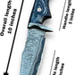 KD Damascus Hunting Belt Knife Knife for Camping with Sheath