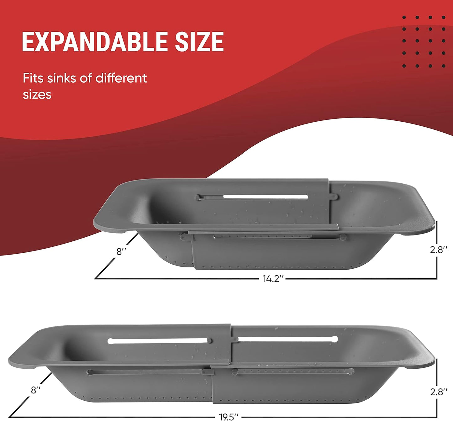 KD Collapsible Colander Over the Sink Extendable Strainers and Colanders