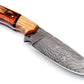 KD Hunting Knife 9" Damascus Steel Fixed Blade Hunting Knife with Sheath