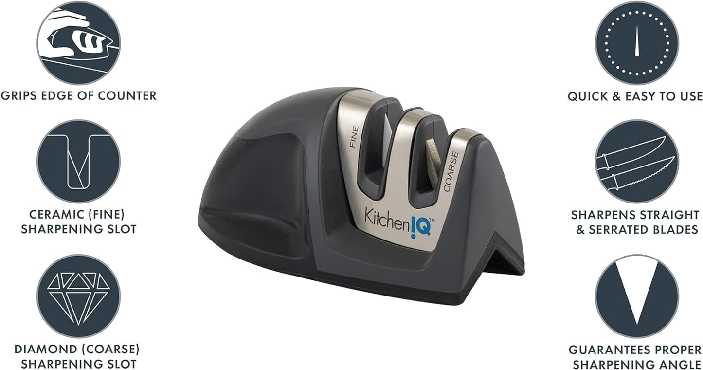 KD Edge Grip 2-Stage Knife Sharpener Compact for Easy Storage Stable